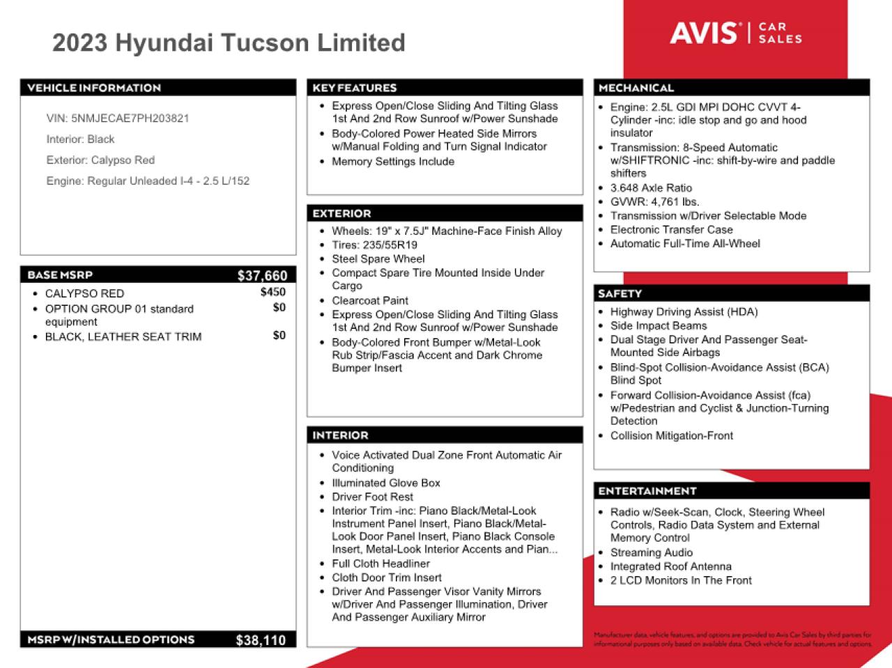 2023 Hyundai Tucson Limited VIN: 5NMJECAE7PH203821 Lot: 50441854