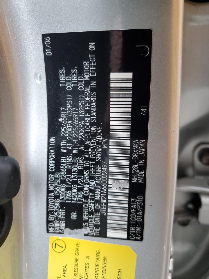 JTEEW21A660022497 2006 Toyota Highlander Hybrid