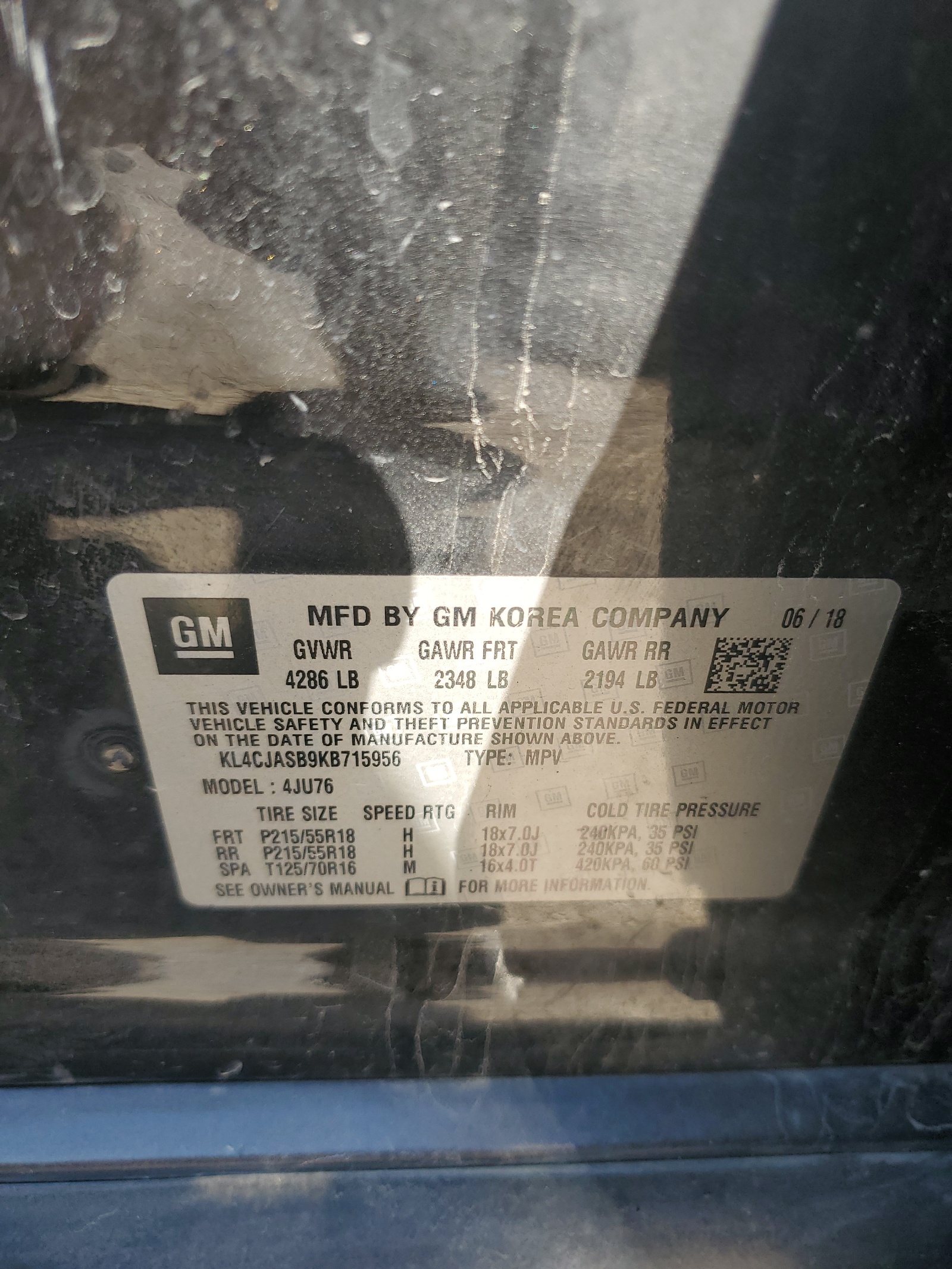 KL4CJASB9KB715956 2019 Buick Encore Preferred