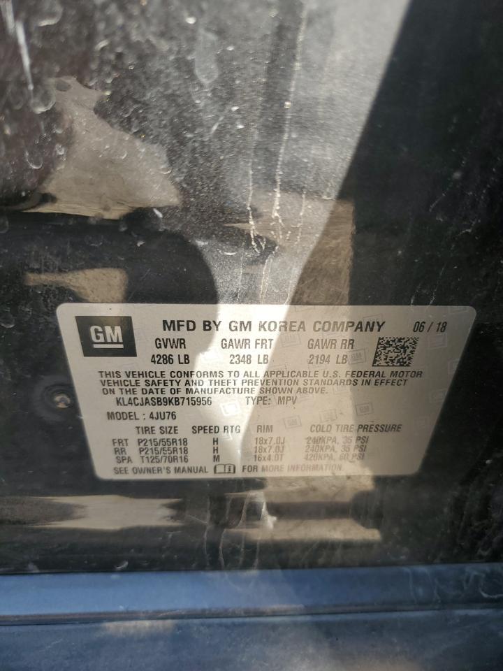 2019 Buick Encore Preferred VIN: KL4CJASB9KB715956 Lot: 53107104