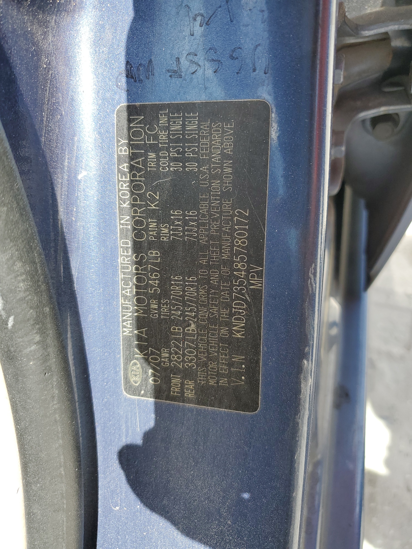 KNDJD735485780172 2008 Kia Sorento Ex