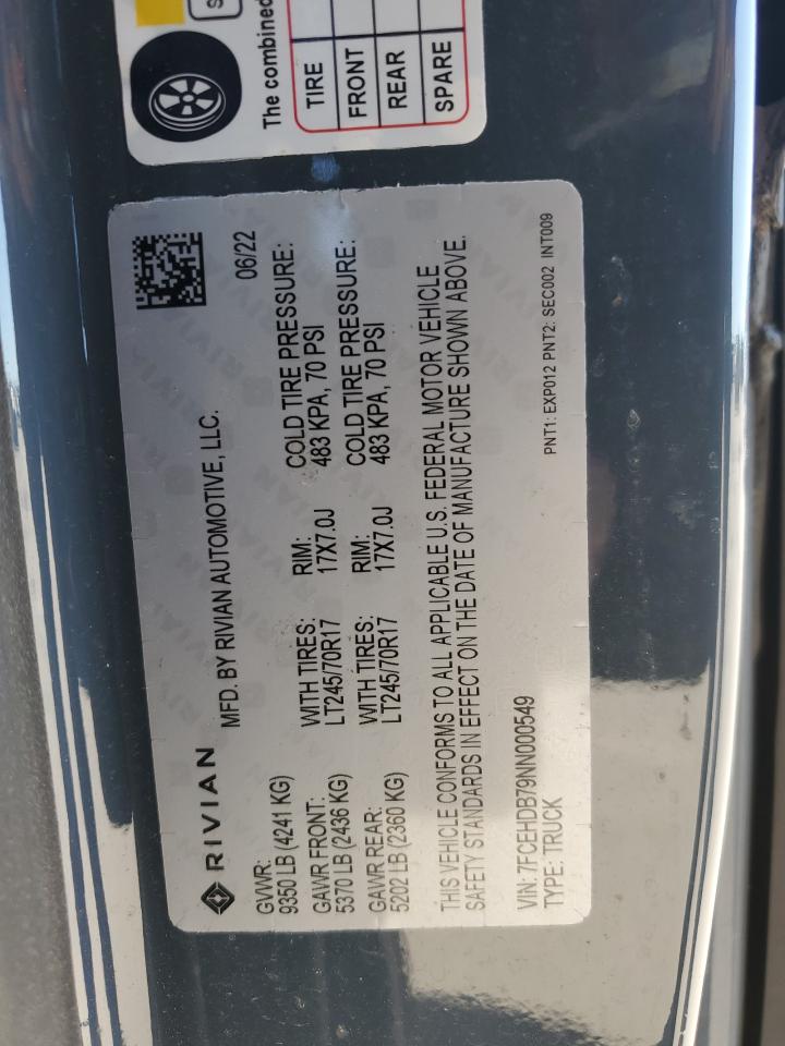 2022 Rivian Edv 700 VIN: 7FCEHDB79NN000549 Lot: 60037095