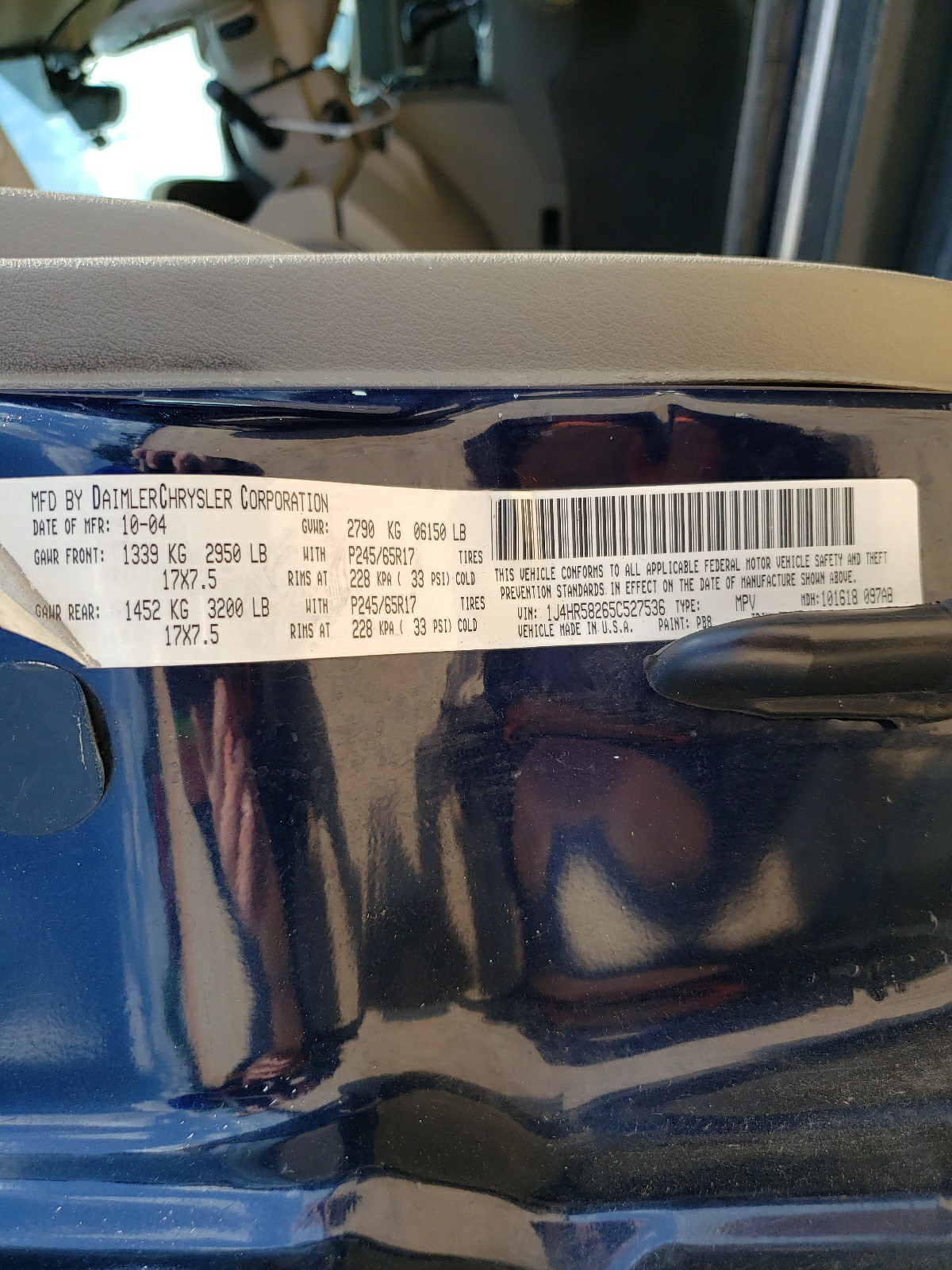 1J4HR58265C527536 2005 Jeep Grand Cherokee Limited