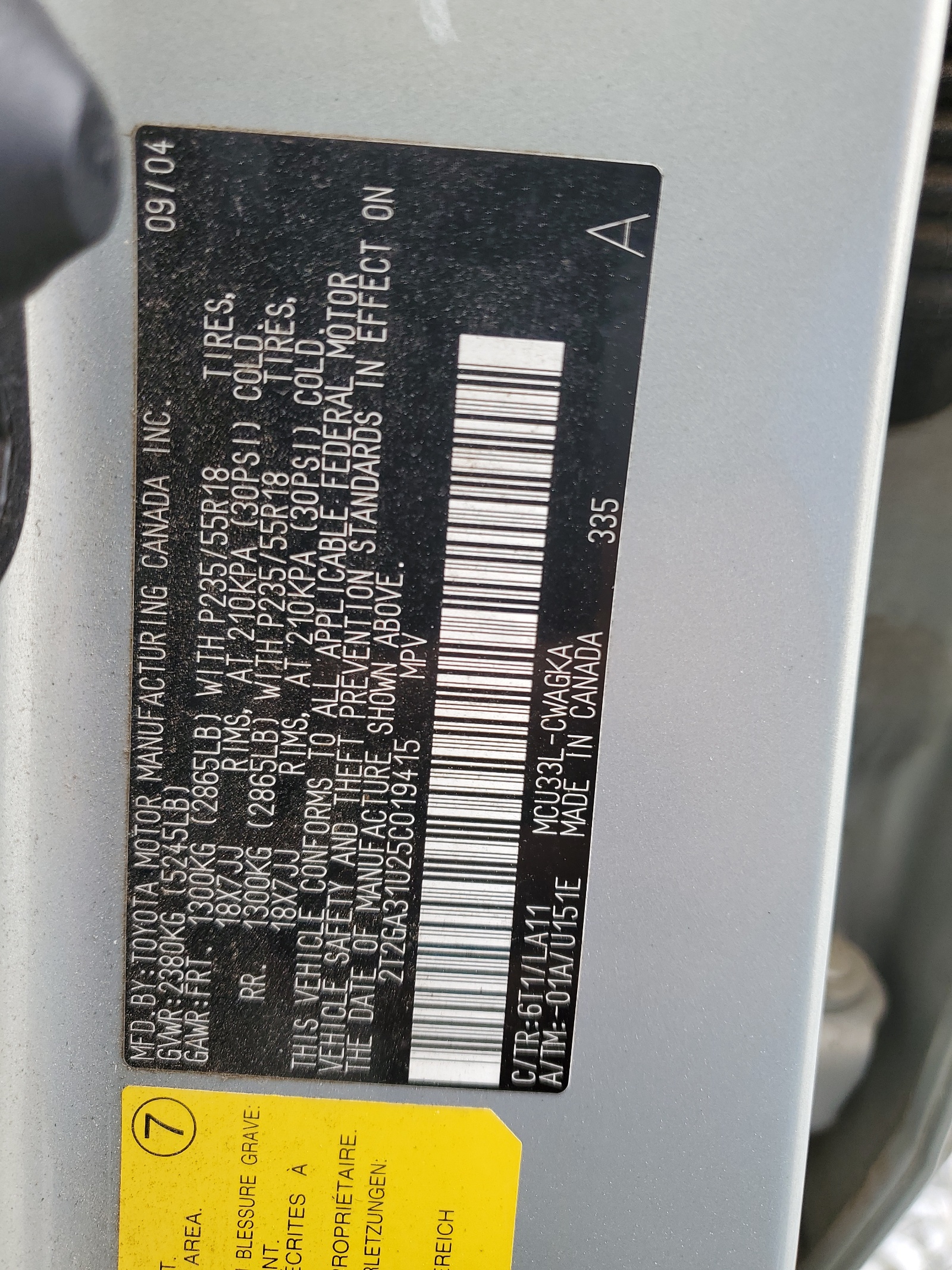 2T2GA31U25C019415 2005 Lexus Rx 330