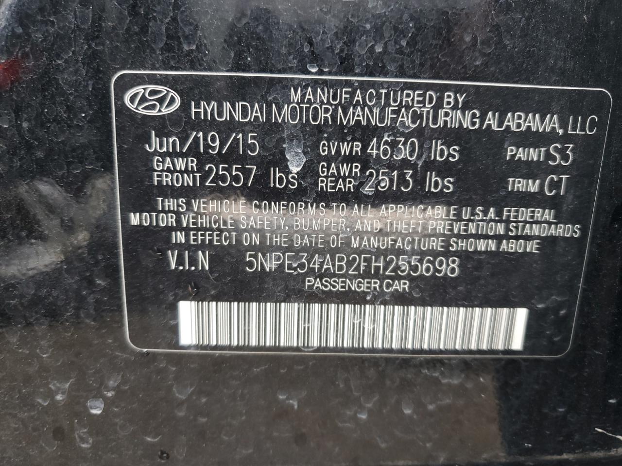 5NPE34AB2FH255698 2015 Hyundai Sonata Sport