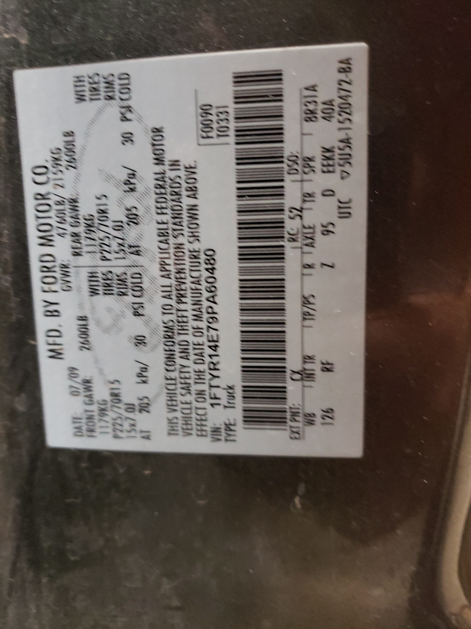 1FTYR14E79PA60480 2009 Ford Ranger Super Cab