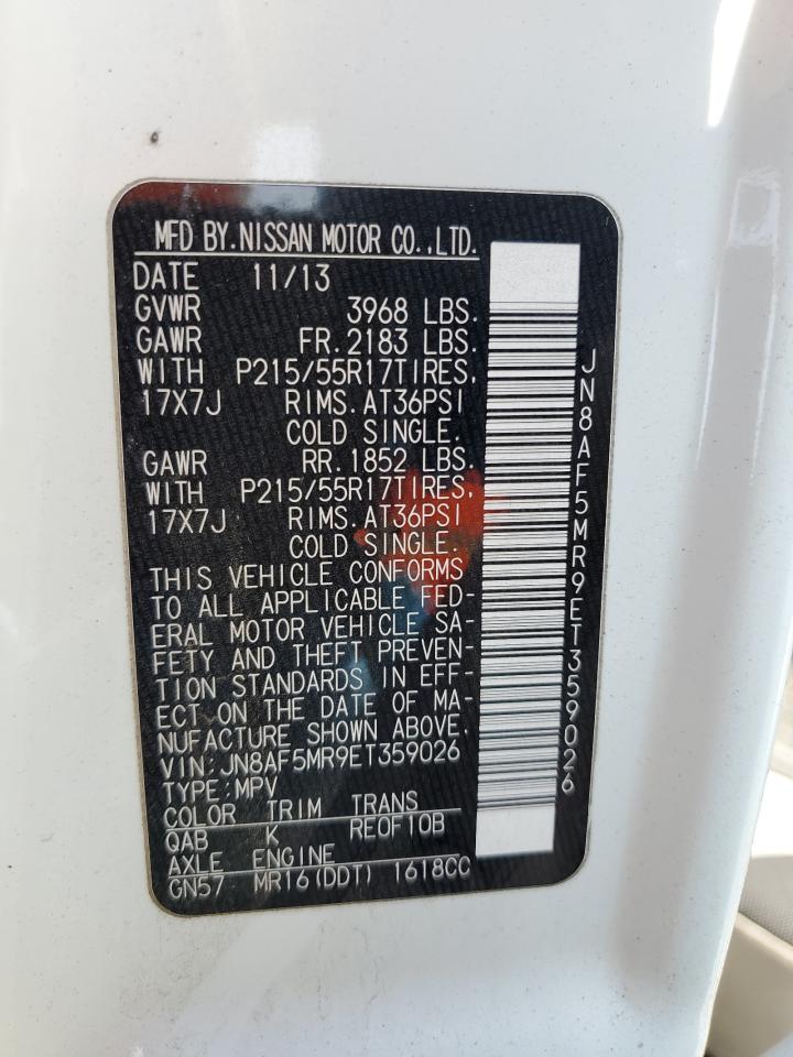 2014 Nissan Juke S VIN: JN8AF5MR9ET359026 Lot: 51758914