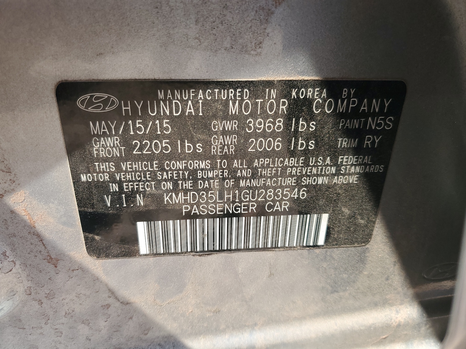 KMHD35LH1GU283546 2016 Hyundai Elantra Gt