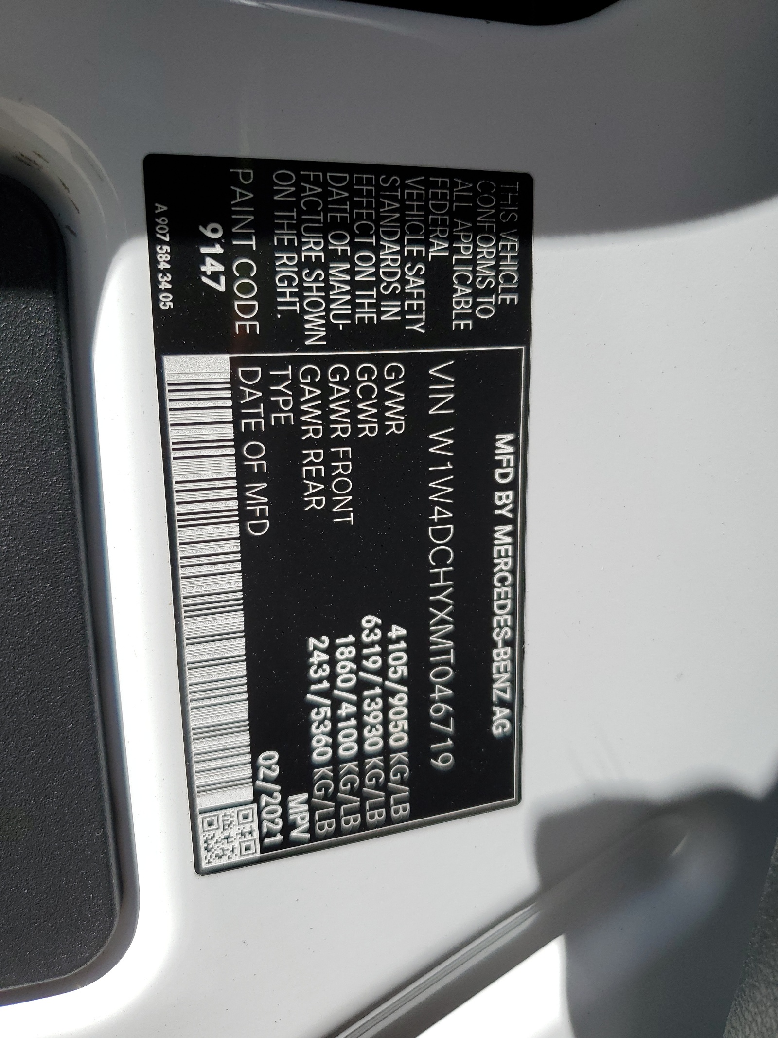 W1W4DCHYXMT046719 2021 Mercedes-Benz Sprinter 2500