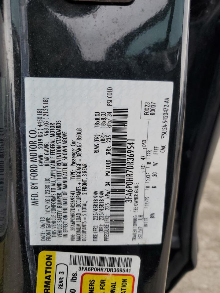 3FA6P0HR7DR369541 2013 Ford Fusion Se