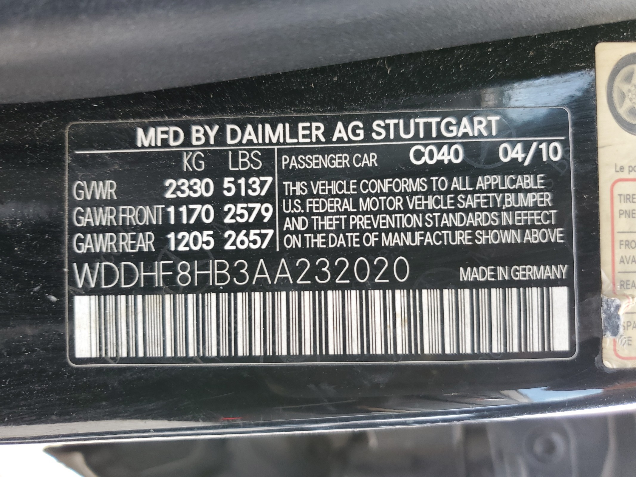 WDDHF8HB3AA232020 2010 Mercedes-Benz E 350 4Matic