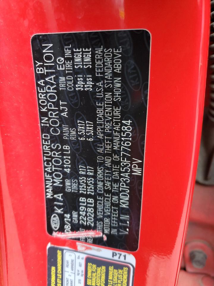 2015 Kia Soul + VIN: KNDJP3A53F7761584 Lot: 50366074