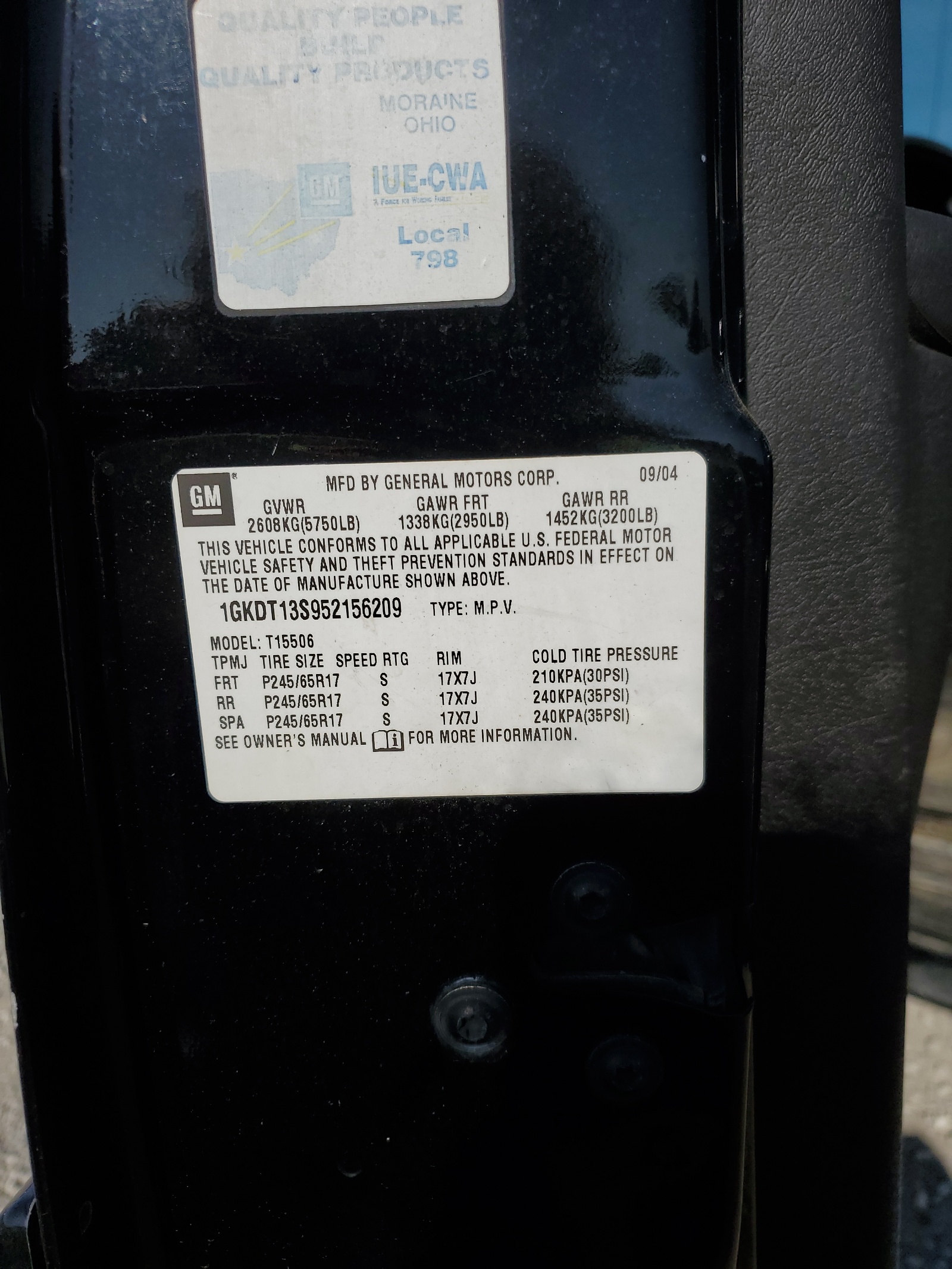 1GKDT13S952156209 2005 GMC Envoy