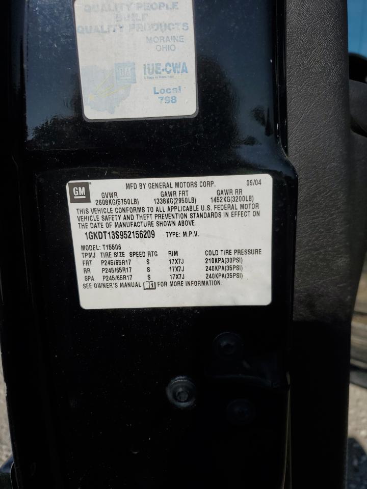 2005 GMC Envoy VIN: 1GKDT13S952156209 Lot: 52110664