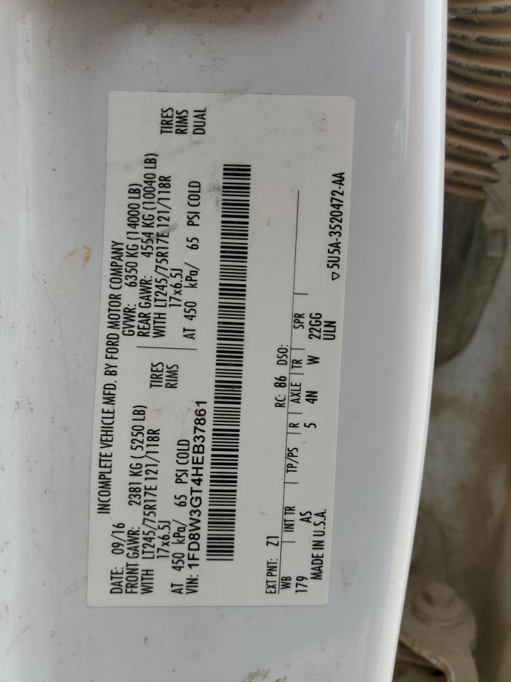 2017 Ford F350 Super Duty VIN: 1FD8W3GT4HEB37861 Lot: 51212224