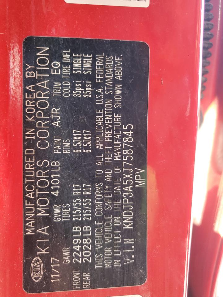 2018 Kia Soul + VIN: KNDJP3A5XJ7587845 Lot: 52742884