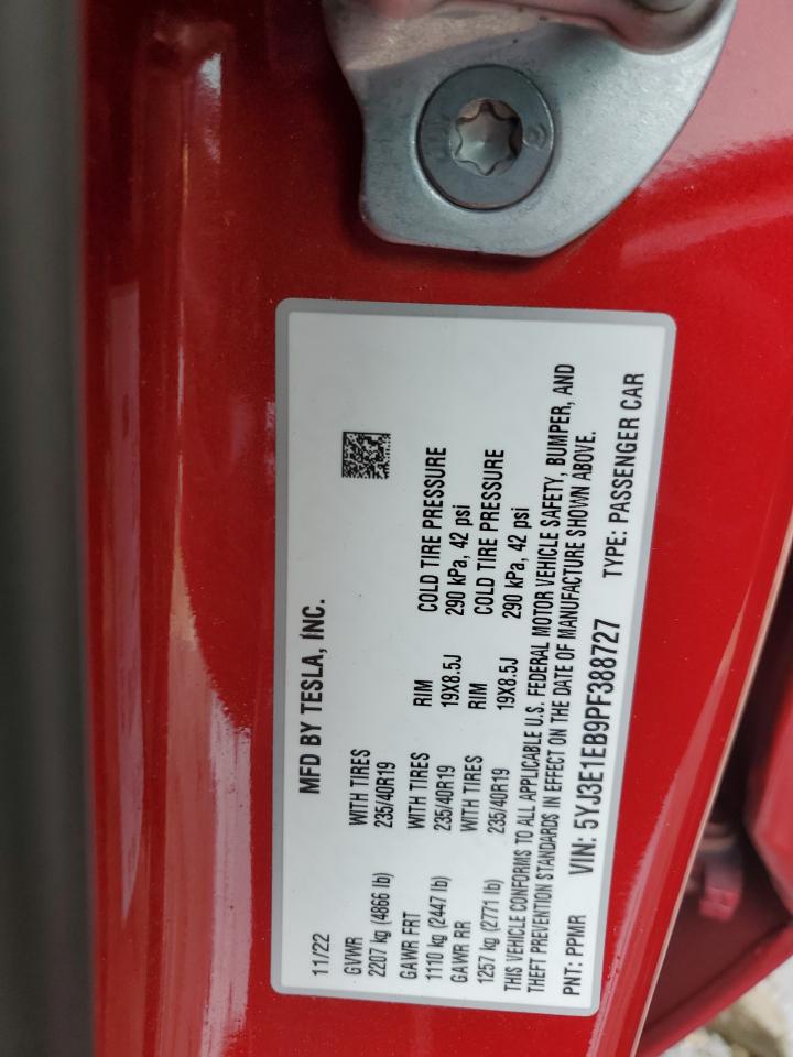 5YJ3E1EB9PF388727 2023 Tesla Model 3