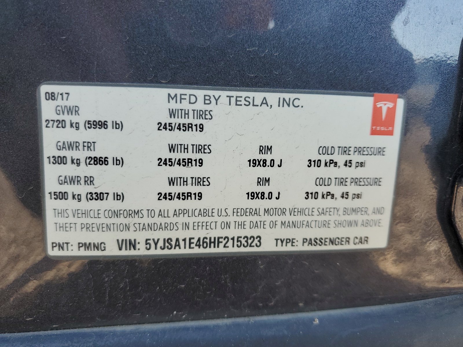 5YJSA1E46HF215323 2017 Tesla Model S