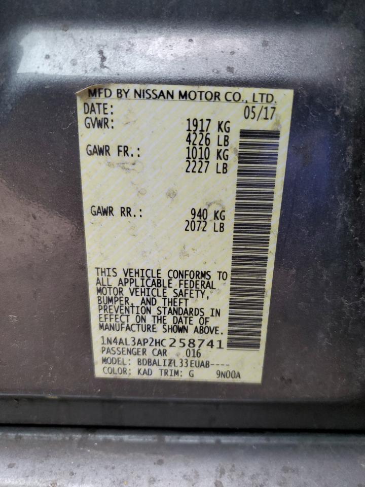 1N4AL3AP2HC258741 2017 Nissan Altima 2.5