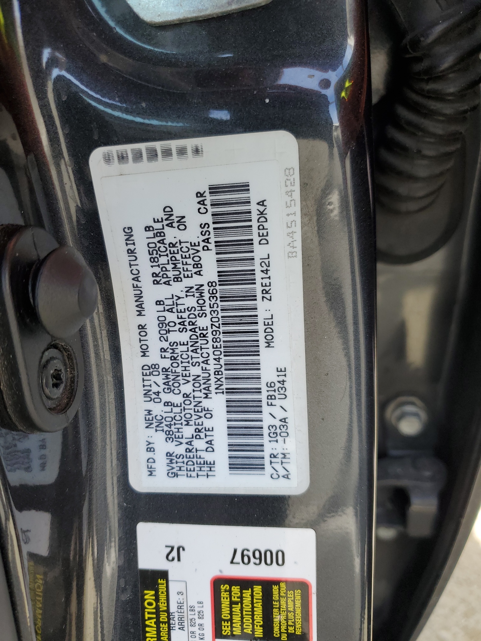 1NXBU40E89Z035368 2009 Toyota Corolla Base