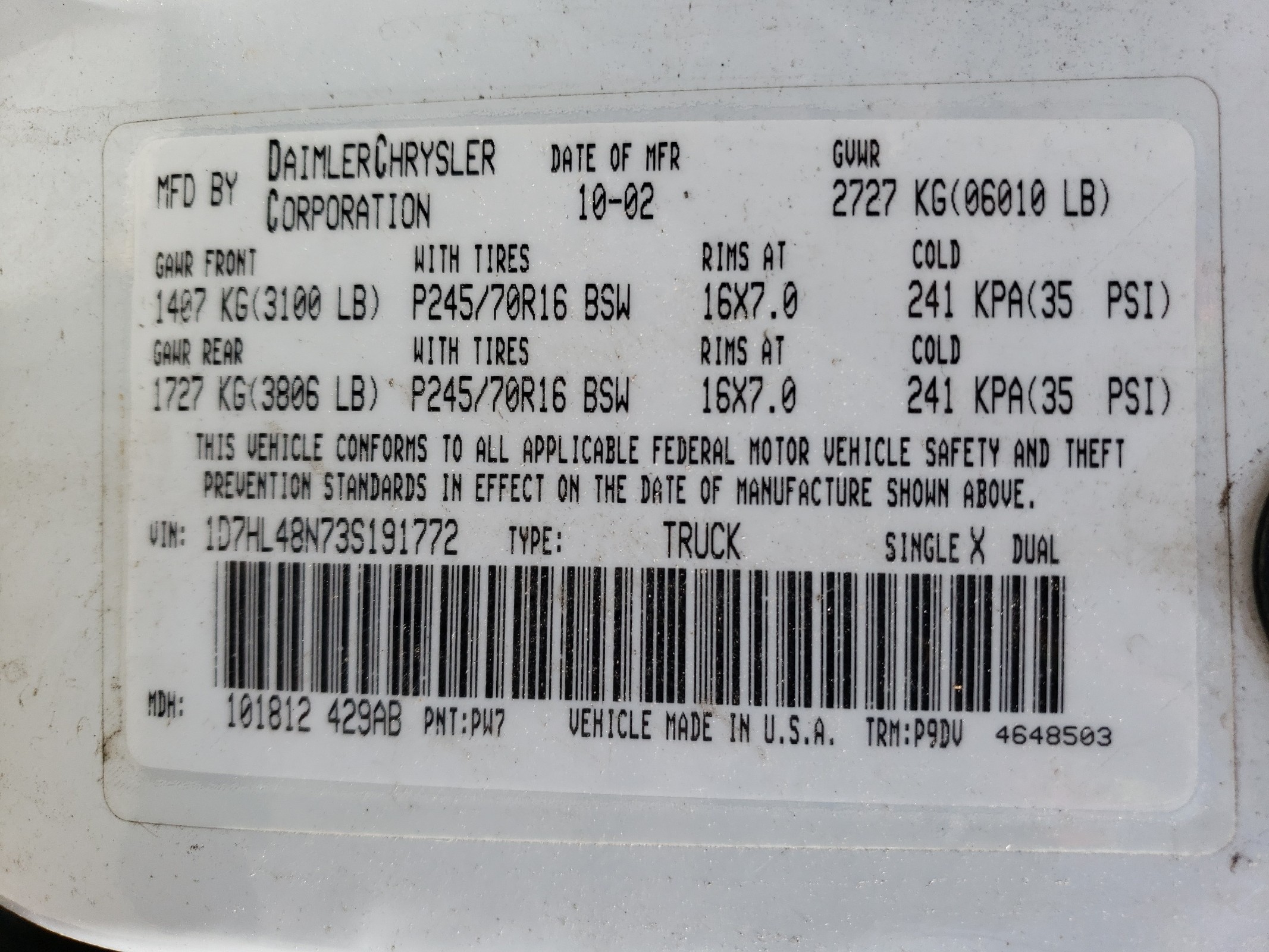 1D7HL48N73S191772 2003 Dodge Dakota Quad Slt