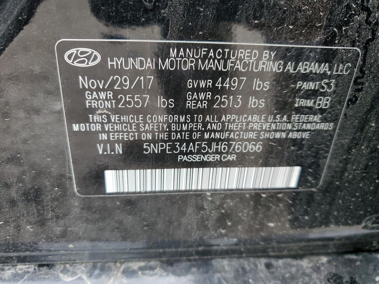 5NPE34AF5JH676066 2018 Hyundai Sonata Sport