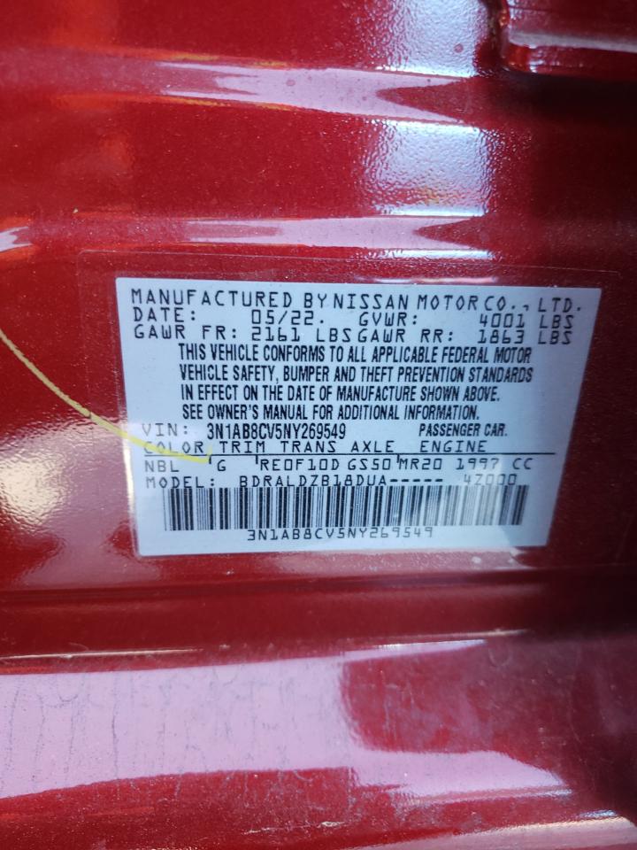 2022 Nissan Sentra Sv VIN: 3N1AB8CV5NY269549 Lot: 53128564