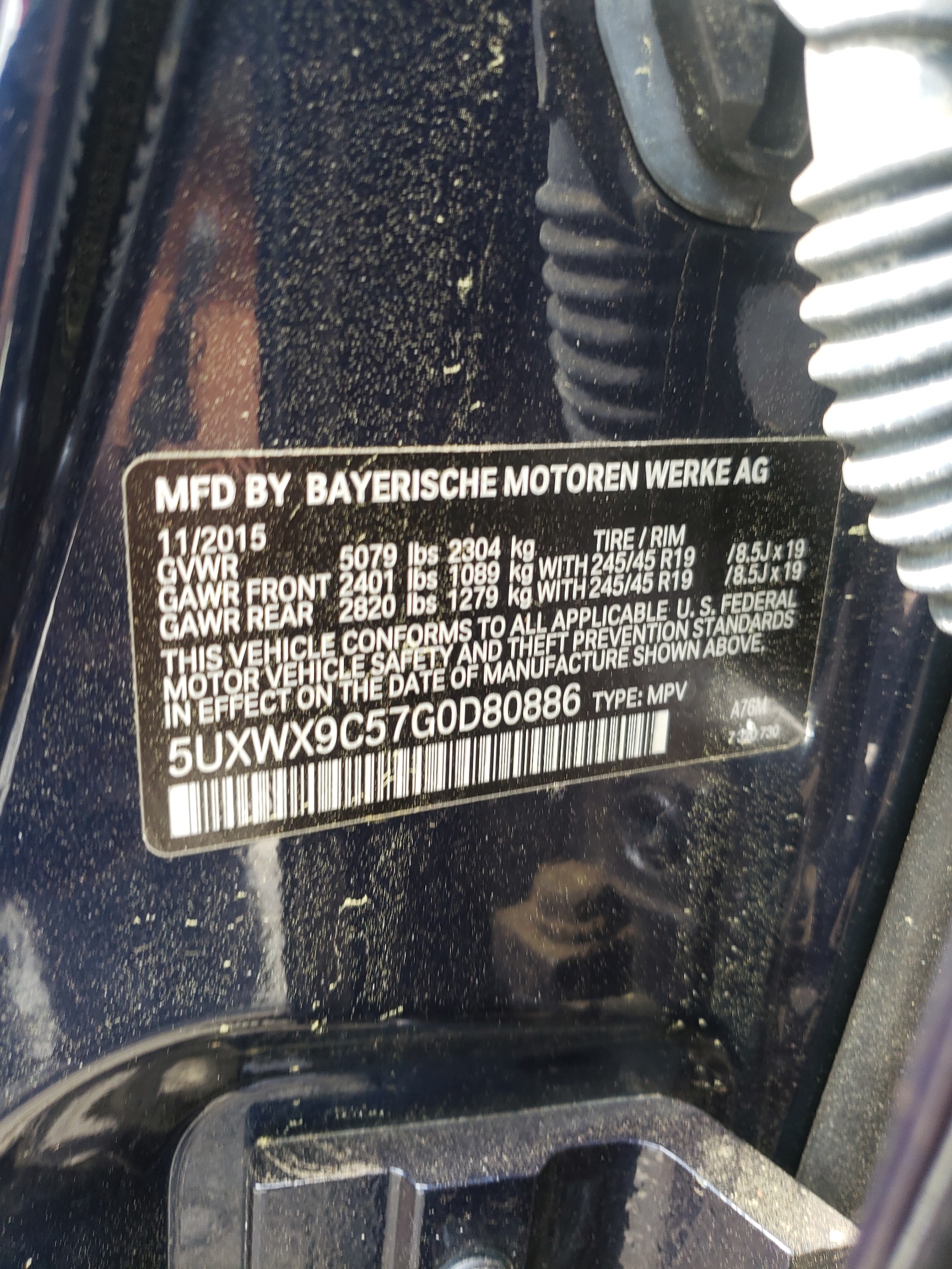 5UXWX9C57G0D80886 2016 BMW X3 xDrive28I