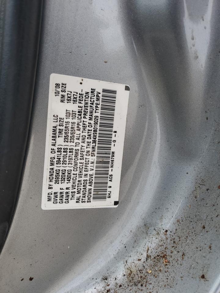 2009 Honda Odyssey Ex VIN: 5FNRL384X9B019029 Lot: 50240784