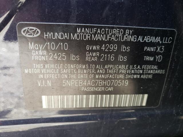 5NPEB4AC7BH070519 | 2011 Hyundai sonata gls