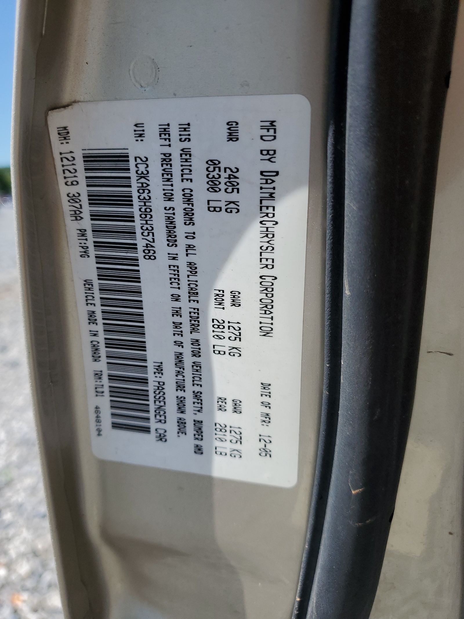 2C3KA63H96H357468 2006 Chrysler 300C