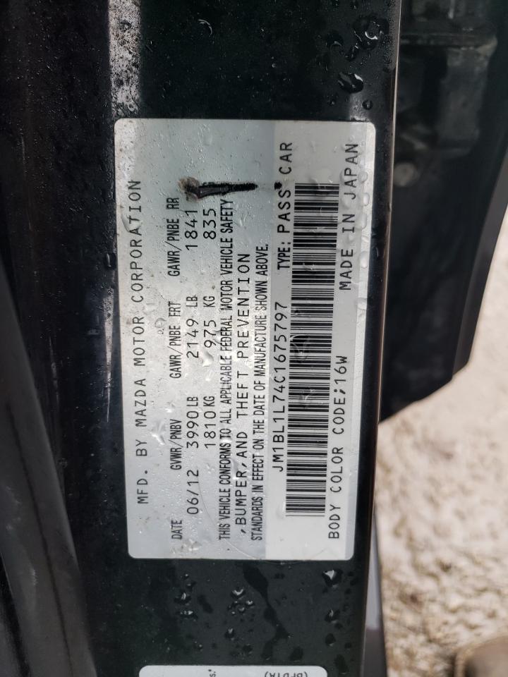 2012 Mazda 3 I VIN: JM1BL1L74C1675797 Lot: 50540074