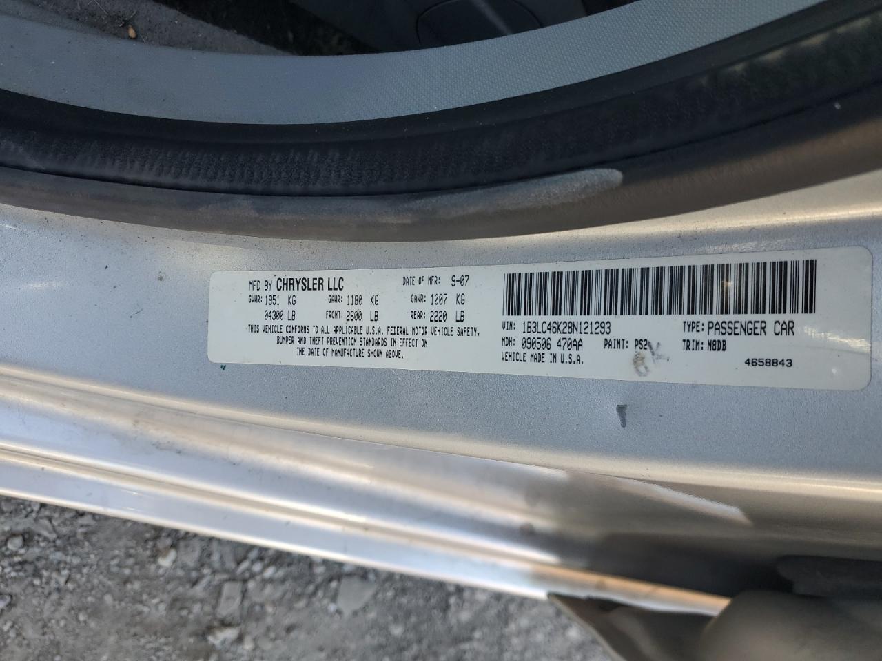 2008 Dodge Avenger Se VIN: 1B3LC46K28N121293 Lot: 51354134