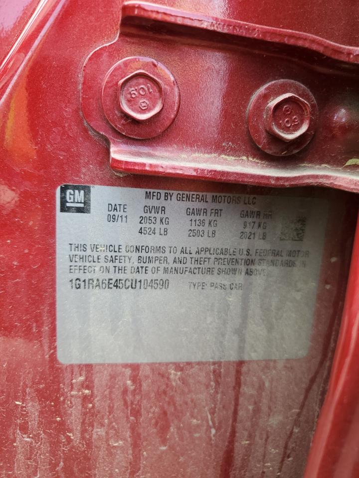 2012 Chevrolet Volt VIN: 1G1RA6E45CU104590 Lot: 52701524