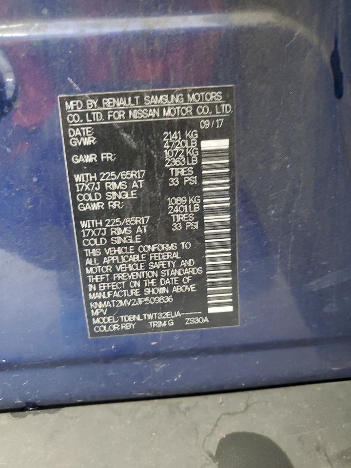 2018 Nissan Rogue S VIN: KNMAT2MV2JP509836 Lot: 51748364