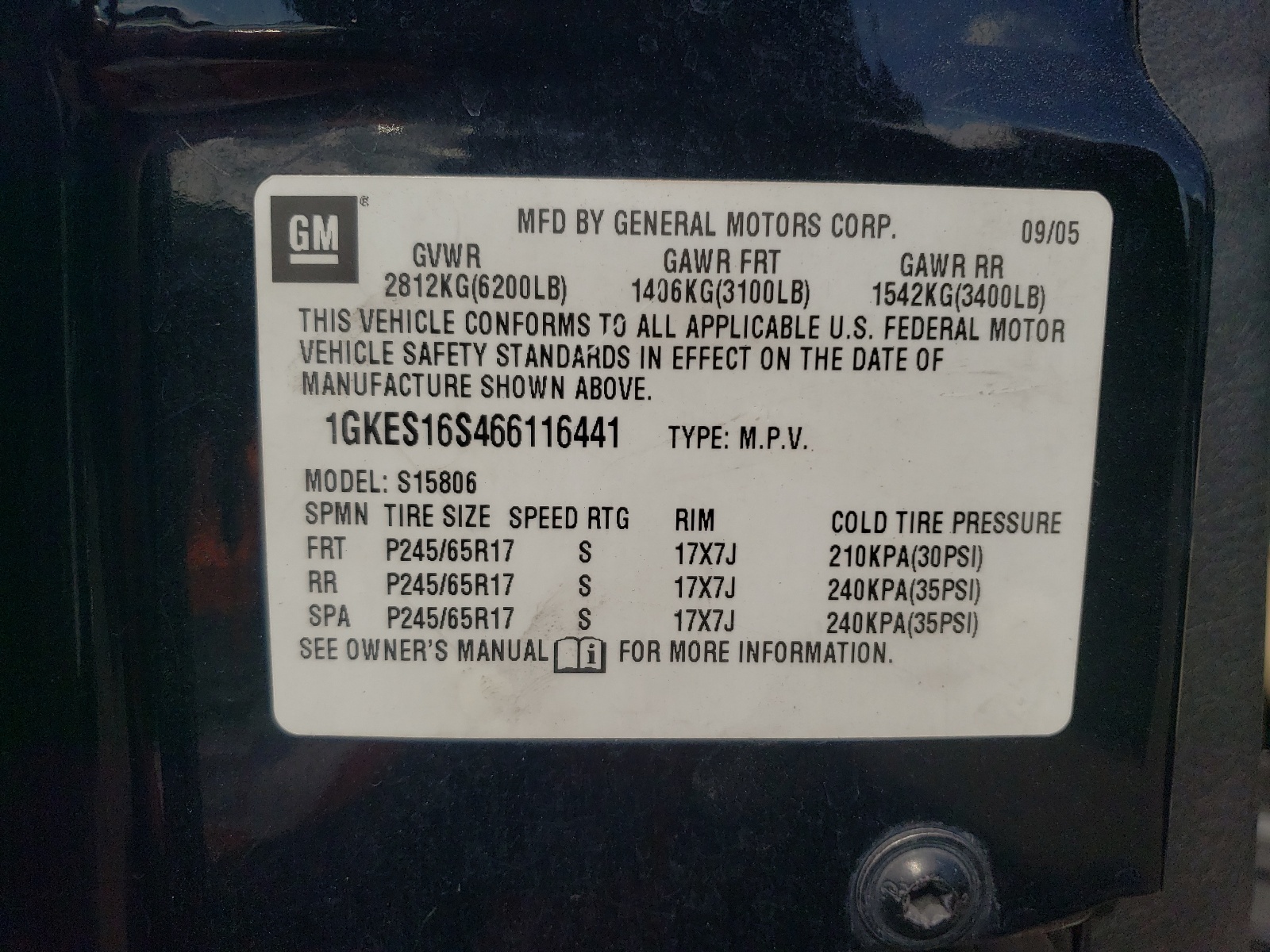 1GKES16S466116441 2006 GMC Envoy Xl