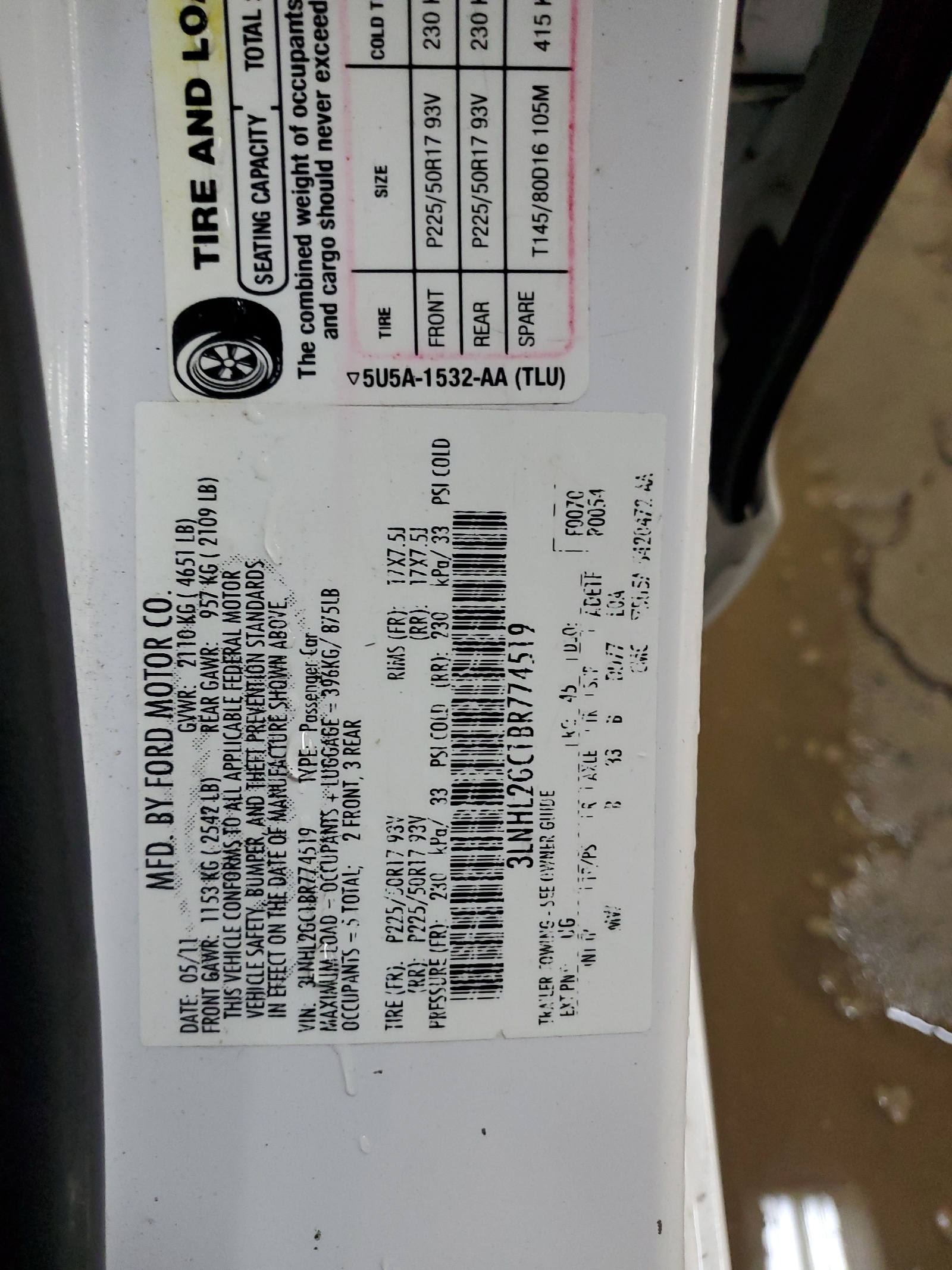 3LNHL2GC1BR774519 2011 Lincoln Mkz