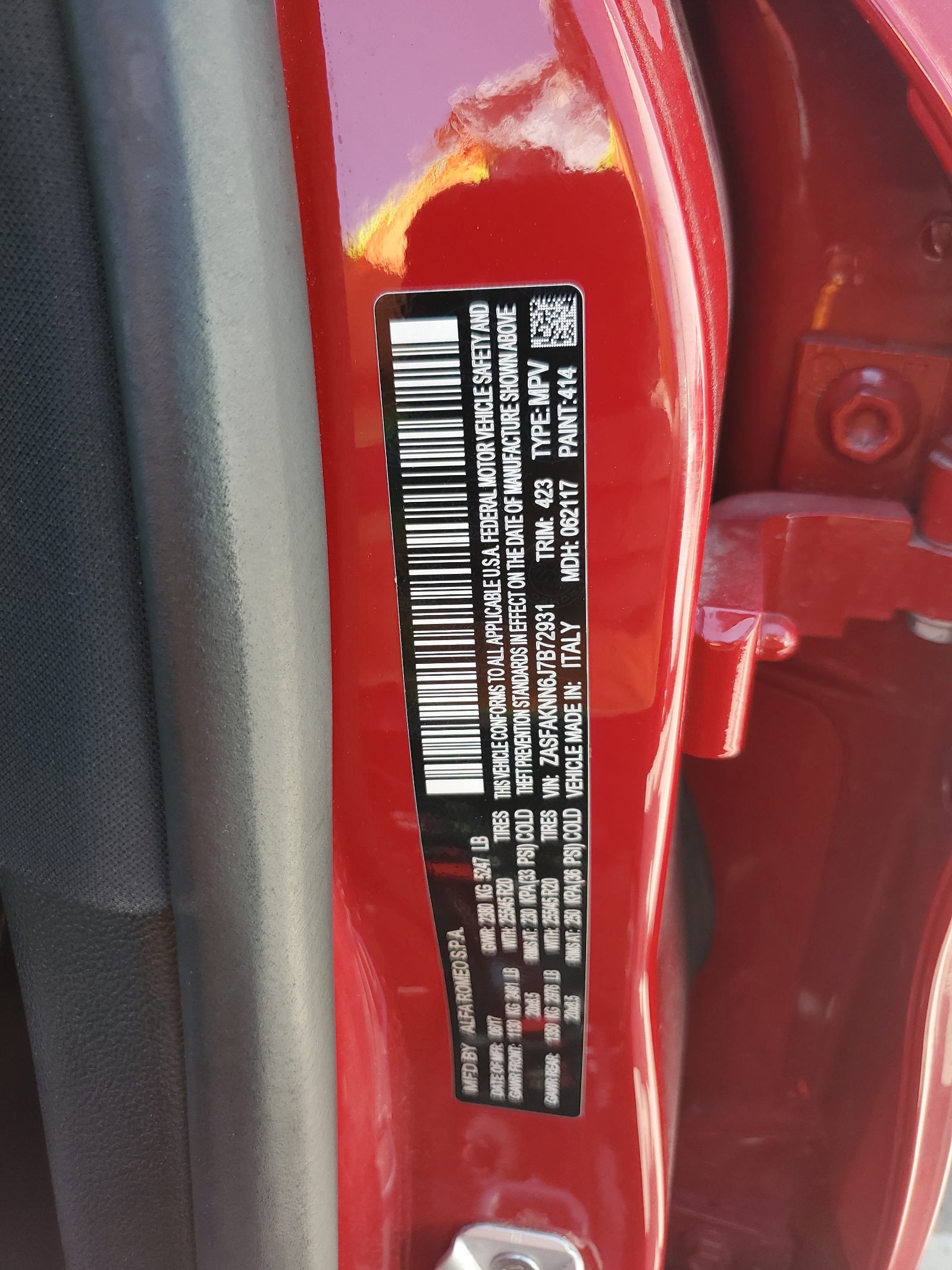 ZASFAKNN6J7B72931 2018 Alfa Romeo Stelvio Ti Sport