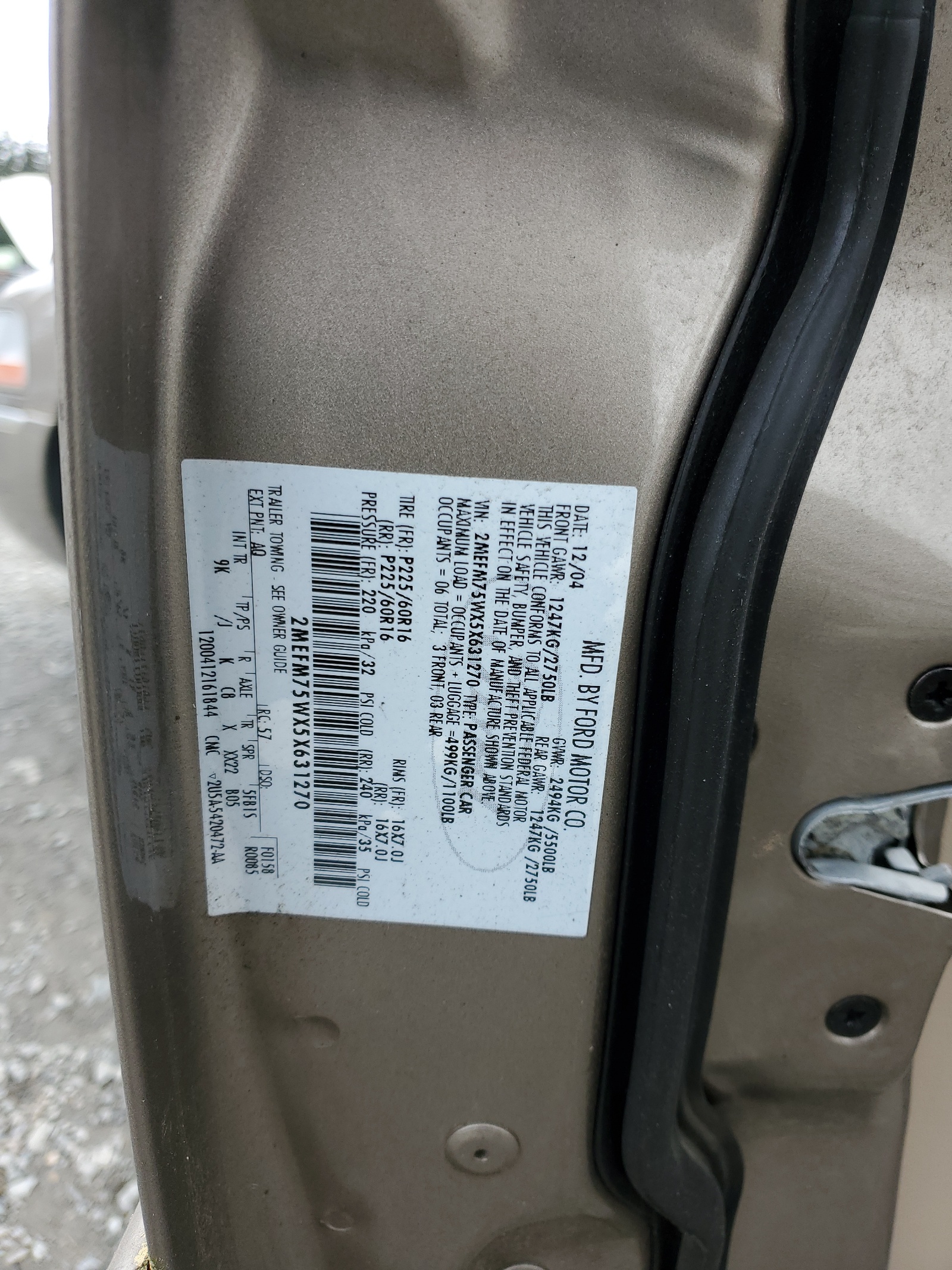 2MEFM75WX5X631270 2005 Mercury Grand Marquis Ls