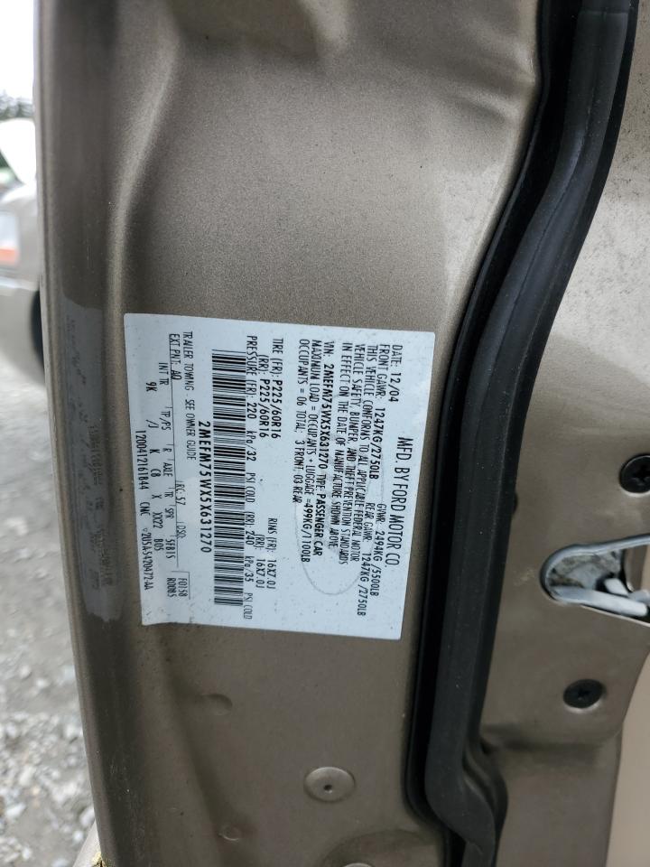 2005 Mercury Grand Marquis Ls VIN: 2MEFM75WX5X631270 Lot: 50205554