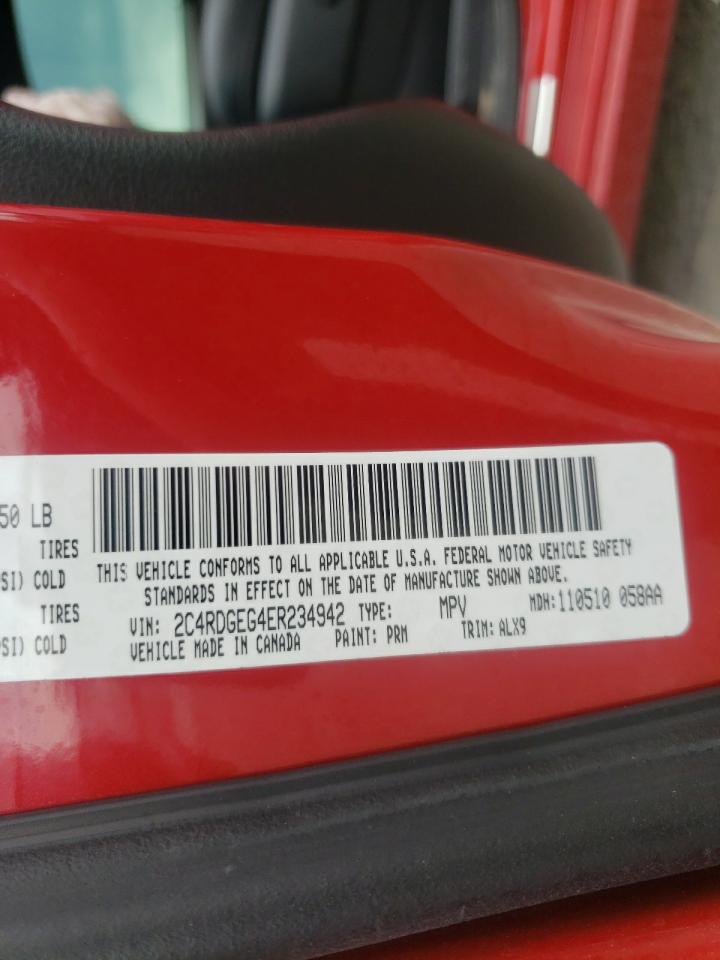 2014 Dodge Grand Caravan R/T VIN: 2C4RDGEG4ER234942 Lot: 50115594