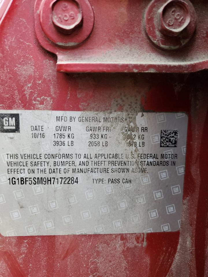 2017 Chevrolet Cruze Premier VIN: 1G1BF5SM9H7172284 Lot: 51144304