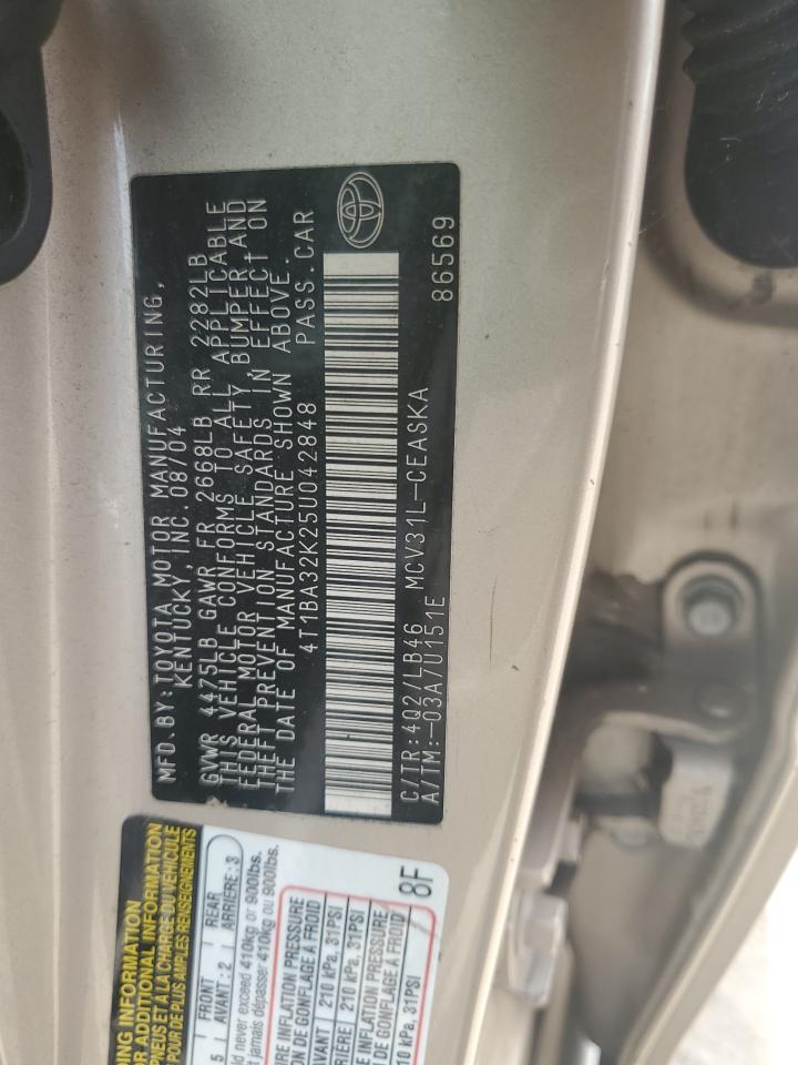 4T1BA32K25U042848 2005 Toyota Camry Se