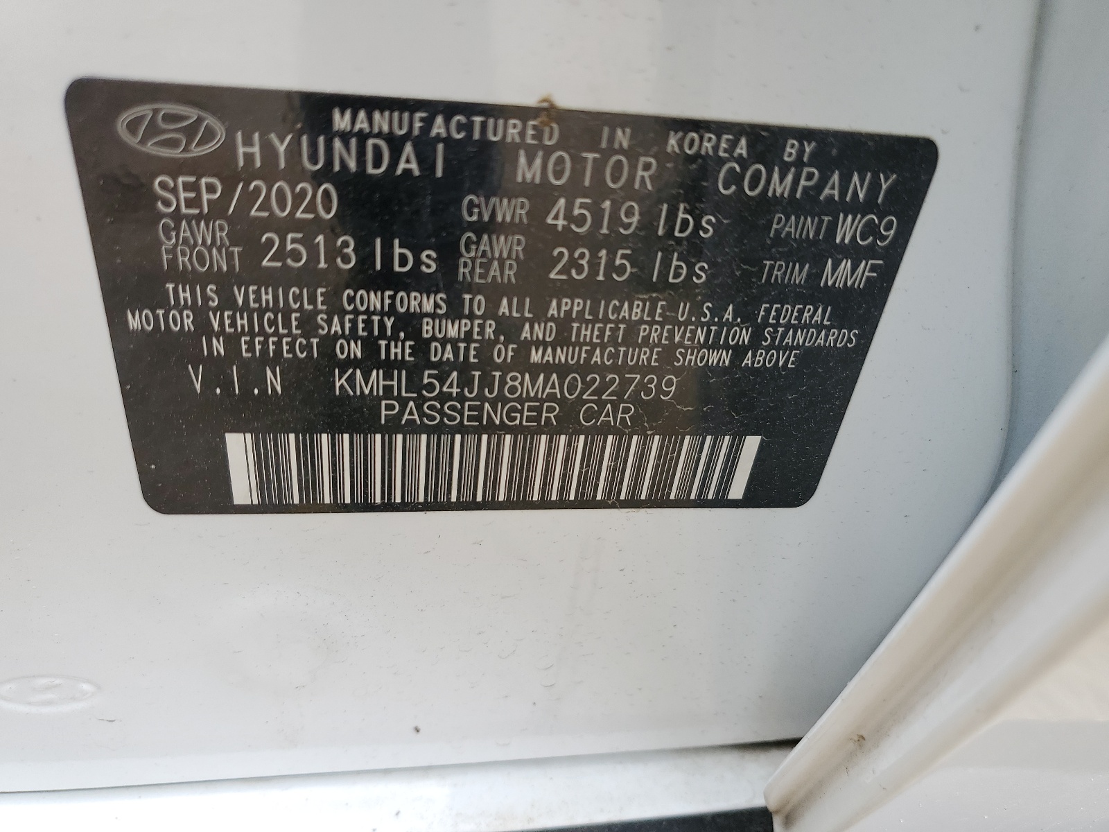 KMHL54JJ8MA022739 2021 Hyundai Sonata Hybrid