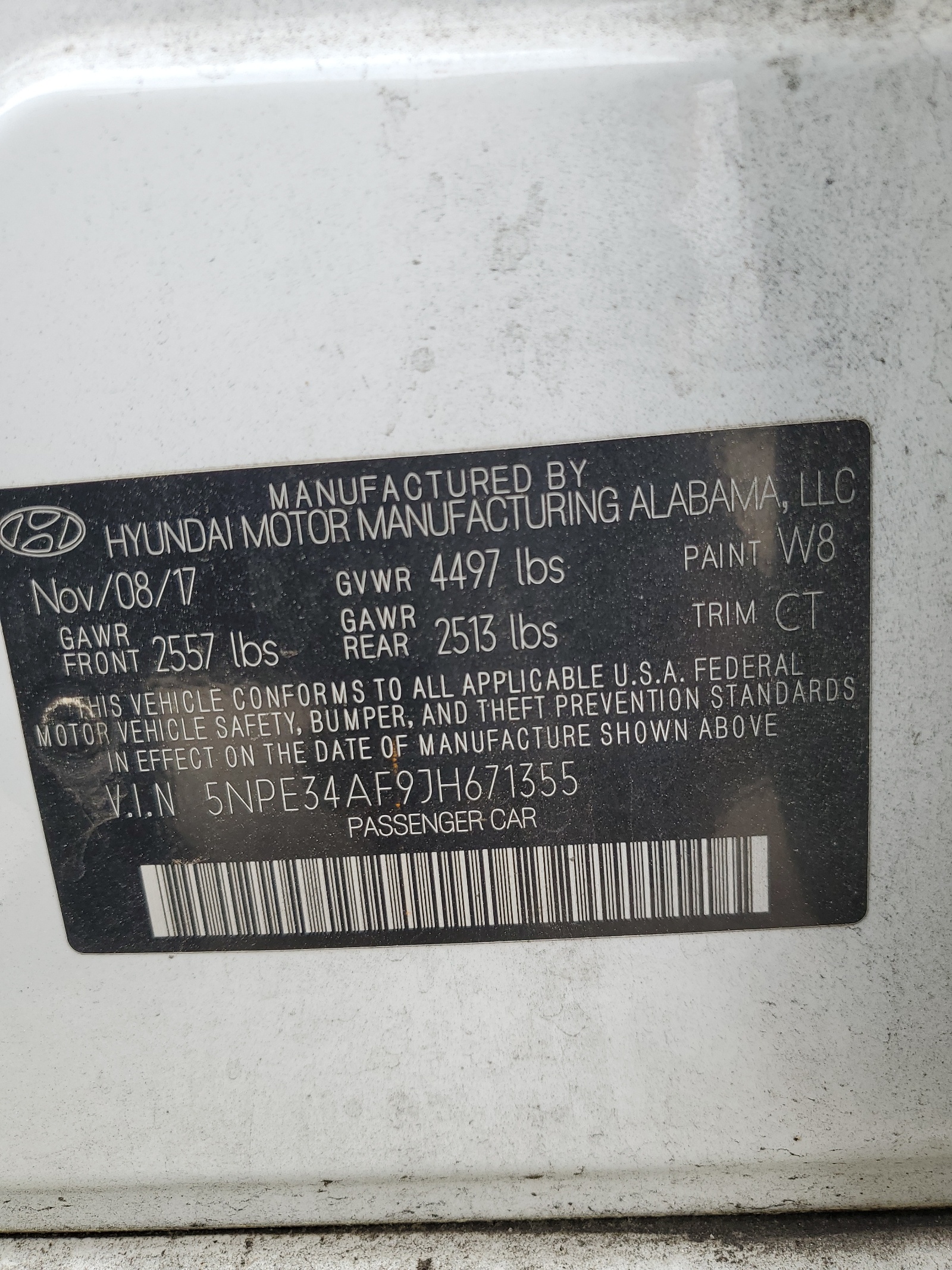 5NPE34AF9JH671355 2018 Hyundai Sonata Sport