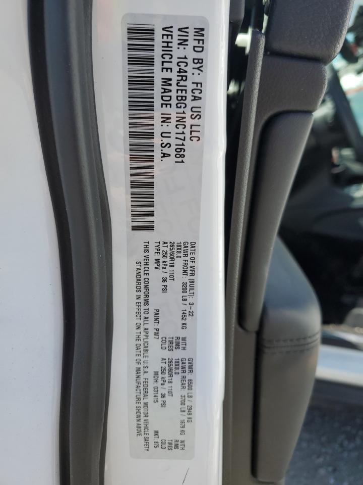 2022 Jeep Grand Cherokee Limited VIN: 1C4RJEBG1NC171681 Lot: 51531614