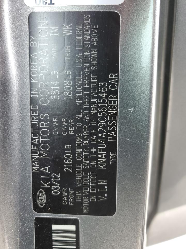 2012 Kia Forte Ex VIN: KNAFU4A29C5615463 Lot: 60460584