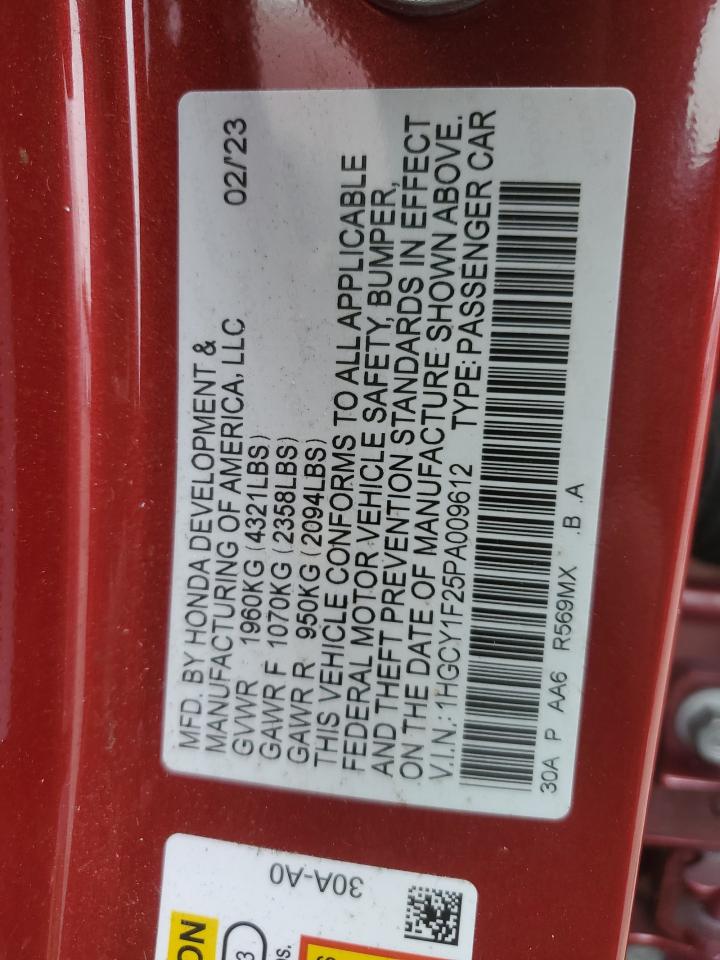 1HGCY1F25PA009612 2023 Honda Accord Lx