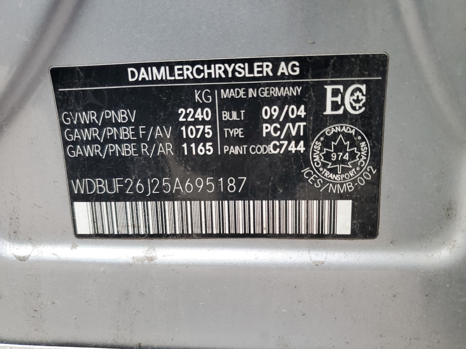 WDBUF26J25A695187 2005 Mercedes-Benz E 320 Cdi