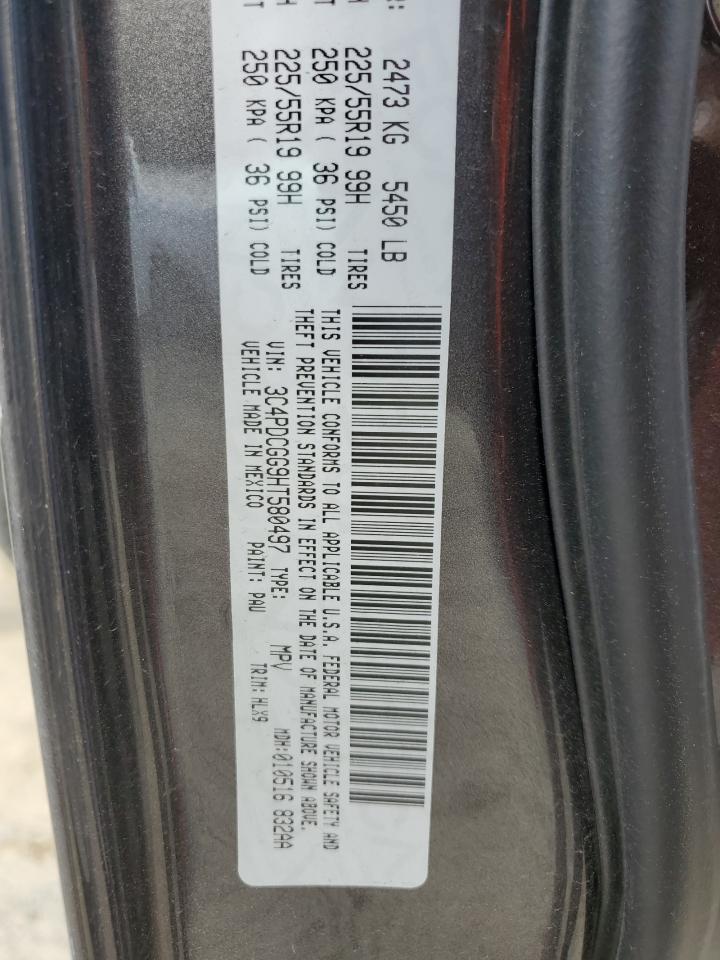 2017 Dodge Journey Crossroad VIN: 3C4PDCGG9HT580497 Lot: 50157914